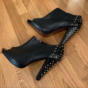 Steve Madden Peep Toe Booties with Gold Studs